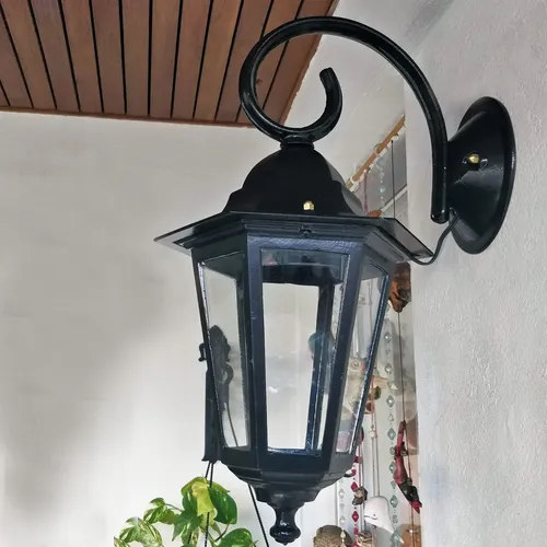 Farol Colonial 6 Caras Fundición De Aluminio Apto Led - E27 - Imagen 3