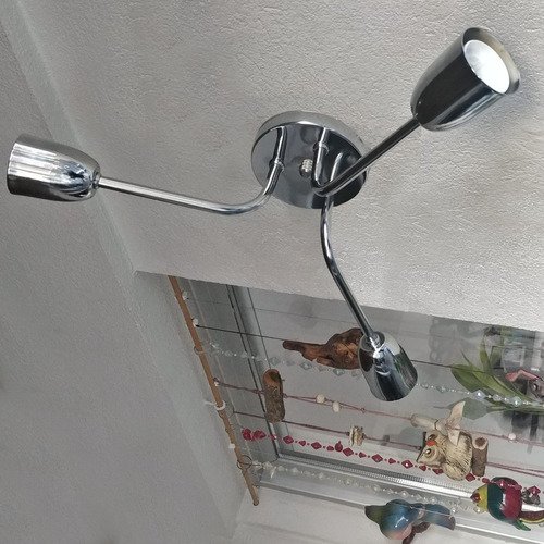 Spot Araña Recto Aplique Techo Vintage 3 Luces Metalizado - Imagen 7