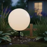 Globo Grande Piso Pvc Opal (50 Cm) Con Estaca Ó Base A/led