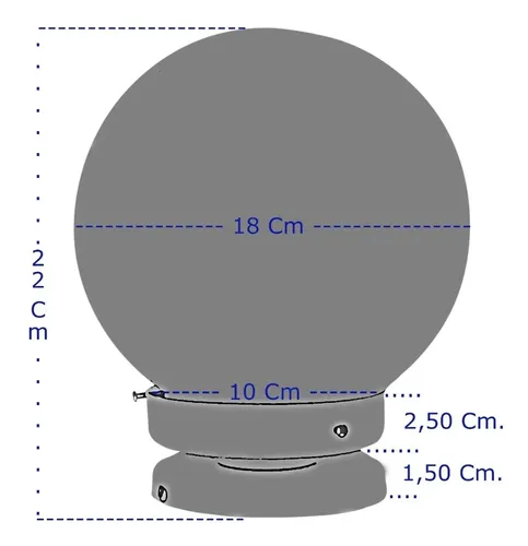 Aplique Globo 10x18cm De Techo O Pared - Imagen 2