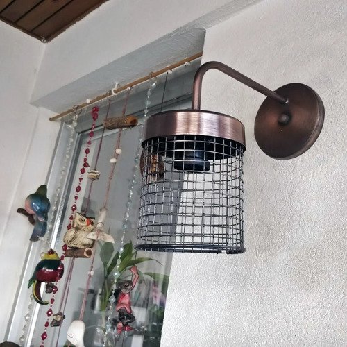 Spot Rejilla Aplique Pared Industrial Moderno Vintage Apto Led Metalizado - Imagen 8