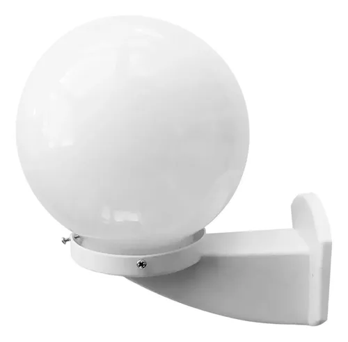 Aplique Globo Ménsula De Pared Exterior Vidrio Opal - E27 - Imagen 6