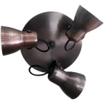 Aplique Spot Metalizado De Chapa Base Redonda 3 Luces - E27
