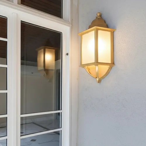 Farol Colonial Pacific 1 Luz Fundición Aluminio Dorado - E27 - Imagen 11