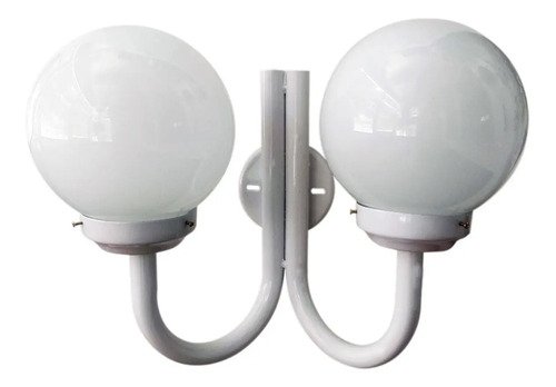 Aplique Globo Doble Con Vidrio Opal 10x18cm Con Caño Ménsula - Imagen 5