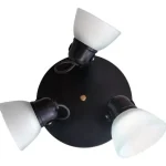 Aplique Spot Económico Metálico De 3 Luces E27 Con Tulipa De Vidrio Satinado