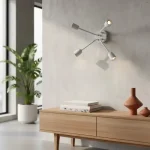Araña Recta De Techo Moderna Vintage 4 Luces Apto Led E27