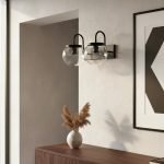 Aplique Pared Moderno Vintage 2 Luces Globo Transparente E27
