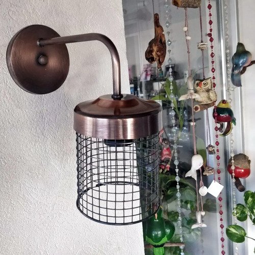 Spot Rejilla Aplique Pared Industrial Moderno Vintage Apto Led Metalizado - Imagen 2