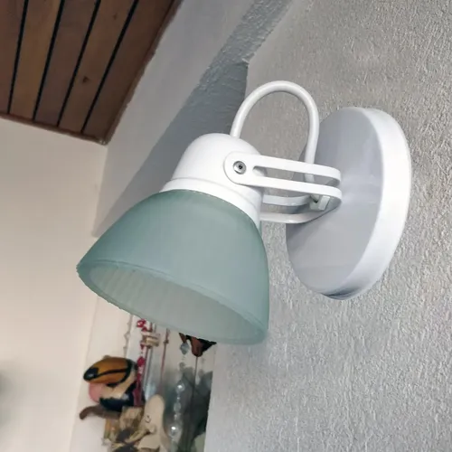 Aplique Spot Económico Metálico De 1 Luz E27 Con Tulipa De Vidrio Satinado - Imagen 12
