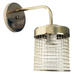 Spot Aplique Pared Recto Con Reja Vintage 1 Luz Metalizado