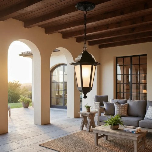 Farol Colonial Pared 6 Caras Chico Aluminio Apto Led - E27 - Imagen 1