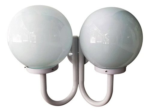 Aplique Globo Doble Con Vidrio Opal 12x25cm Con Caño Ménsula - Imagen 6