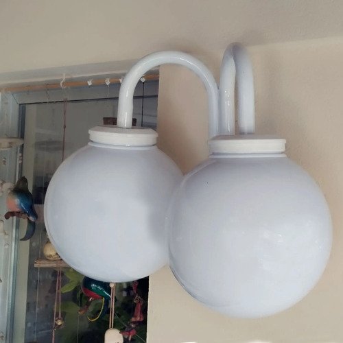 Aplique Globo Pared Ext. Decorativo Antivandalismo 2 Luces - Imagen 6
