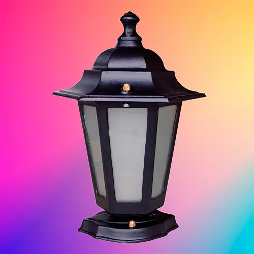 Farol Colonial 6 Caras Fundición Aluminio Para Pilar Chico - Imagen 22