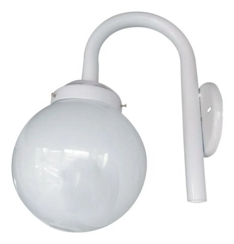 Aplique Globo Vidrio Opal 10x18cm Con Caño Ménsula - Imagen 2