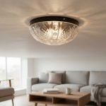 Plafón Chapa 2 Luces Vidrio Transparente Marcafede Apto Led
