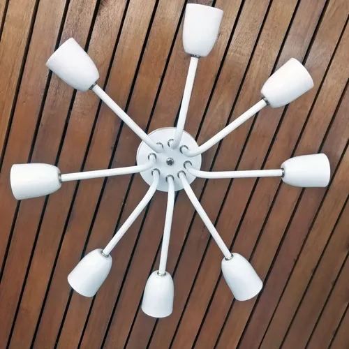 Araña Recta Aplique Moderno De Techo Vintage 8 Luces - E27 - Imagen 6