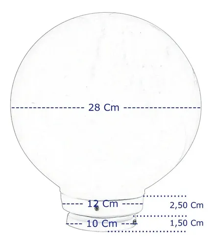 Aplique Globo Pvc 30 Cm Antivandálico De Techo Ó Pared - Imagen 3