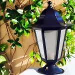 Farol Colonial 6 Caras Fundición Aluminio Para Pilar - E27