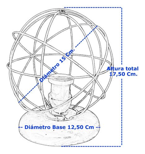 Lámpara Velador De Mesa Átomo 15 - Apto Led (e27) - Imagen 2