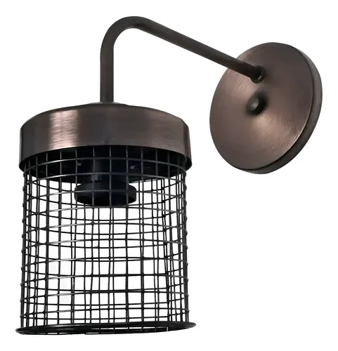 Spot Rejilla Aplique Pared Industrial Moderno Vintage Apto Led Metalizado - Imagen 1