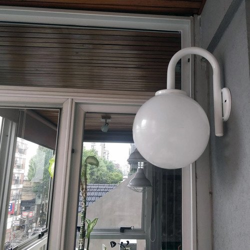 Aplique Globo Pared Exterior Decorativo Antivandalismo 1 Luz - Imagen 10