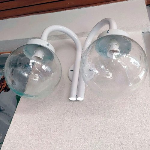 Aplique Globo Doble Vidrio 10x18cm Con Caño Exterior 35x25cm - Imagen 9