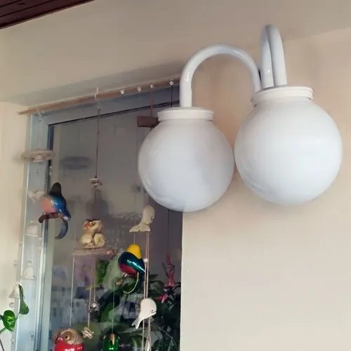 Aplique Globo Jardín 20 Cm Decorativo Antivandalismo 2 Luces - Imagen 10