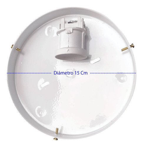 Plafón Chapa Chico 1 Luz Vidrio Escolar - Apto Led E27 - Imagen 5
