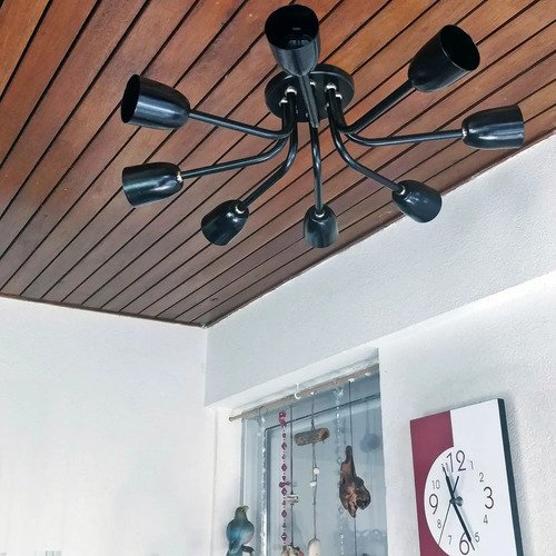 Spot Araña Recto Aplique Moderno De Techo Vintage 8 Luces - Imagen 4