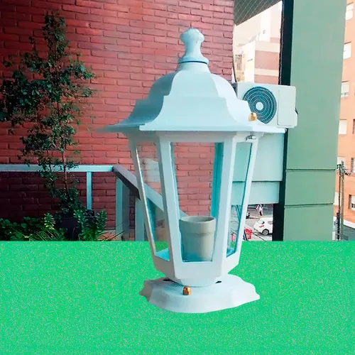 Farol Colonial 6 Caras Fundición Aluminio Para Pilar Chico - Imagen 34