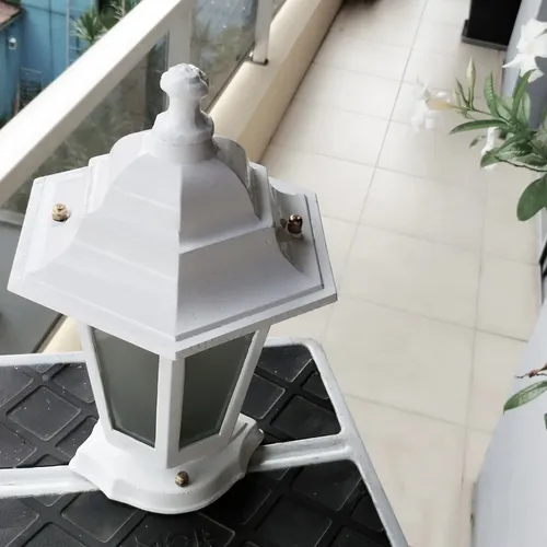 Farol Colonial 6 Caras Fundición Aluminio Para Pilar Chico - Imagen 5