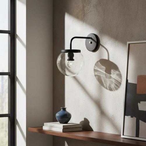 Aplique Spot Pared Moderno Vintage Globo Transparente E27 - Imagen 1