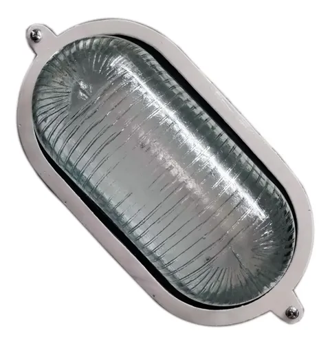 Plafón De Fundición Aluminio Ovalado Grande Con Aro - Imagen 1