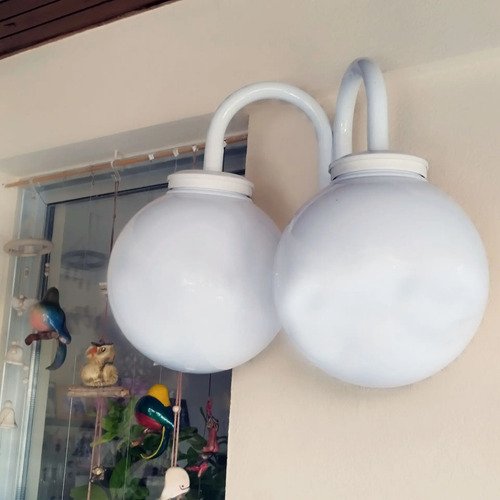 Aplique Globo Pared Ext. Decorativo Antivandalismo 2 Luces - Imagen 8