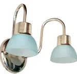 Spot Aplique De Pared Tulipa Base Redonda 2 Luces Metalizado