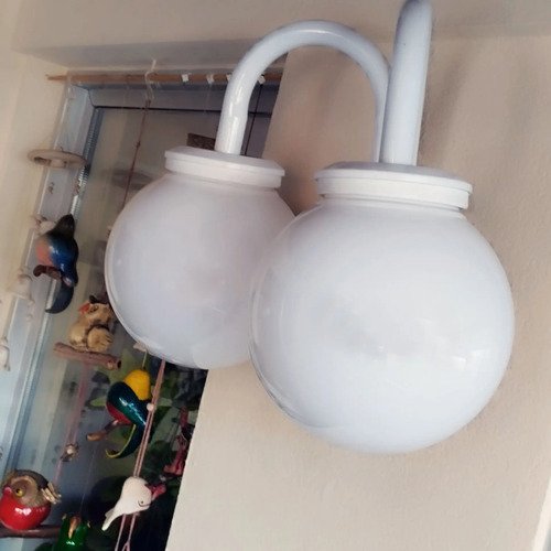Aplique Globo Jardín 20 Cm Decorativo Antivandalismo 2 Luces - Imagen 6