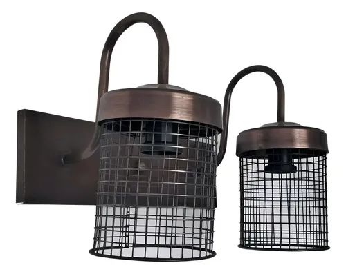 Spot Rejilla 2 Luces Moderno Vintage Apto Led - Metalizado - Imagen 1