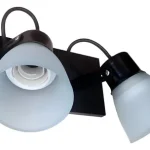 Aplique Spot Metálico 2 Luces Tulipa Larga De Vidrio - E27