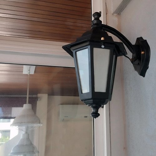 Farol Colonial De Pared 6 Caras Chico Fundición De Aluminio - Imagen 20
