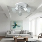 Aplique Spot 3 Luces Base Redonda Con Tulipa De Vidrio