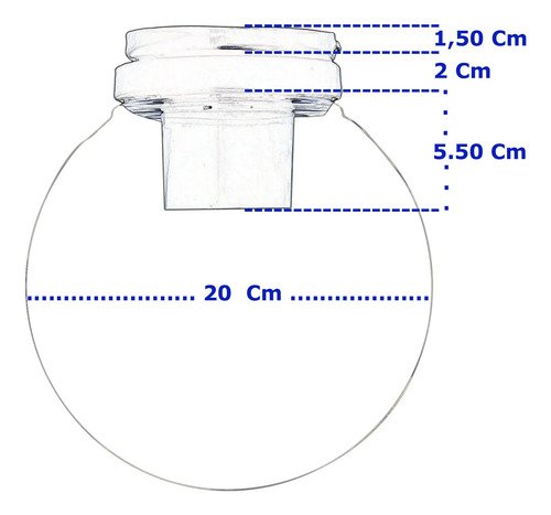 Aplique Globo Pvc 20 Cm Antivandálico De Techo Ó Pared E27 - Imagen 3