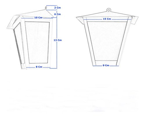 Farol Colonial Metálico De Pared 3 Caras (1) - Efecto Óxido - Imagen 2