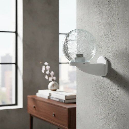 Aplique Globo Ménsula De Pared Exterior Vidrio Burbuja - E27 - Imagen 1
