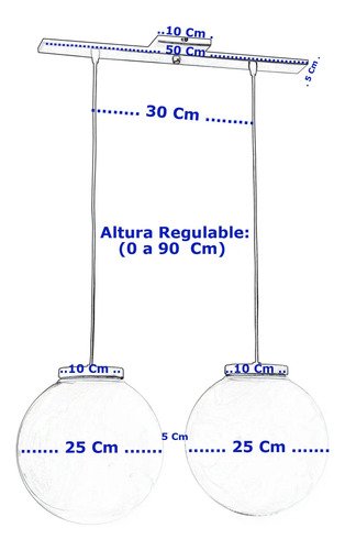 Colgante Globo Pvc 20 Antivandálico Base Rectang 2 Luces E27 - Imagen 2