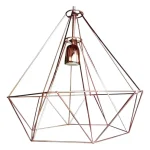 Jaula Piramidal Hexagonal Colgante Doble Metalizada Apta Led