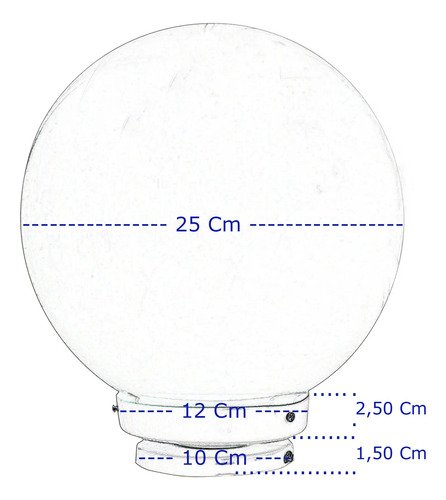 Aplique Globo Vidrio Opal 12x25cm De Techo O Pared - Imagen 3