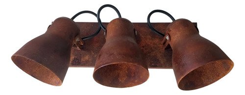 Aplique Spot Economico De Chapa 3 Luces Simil Óxido - E27 - Imagen 3