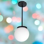 Barral Colgante 30 Cm Globo 8x15 Opal 1 Luz - E27